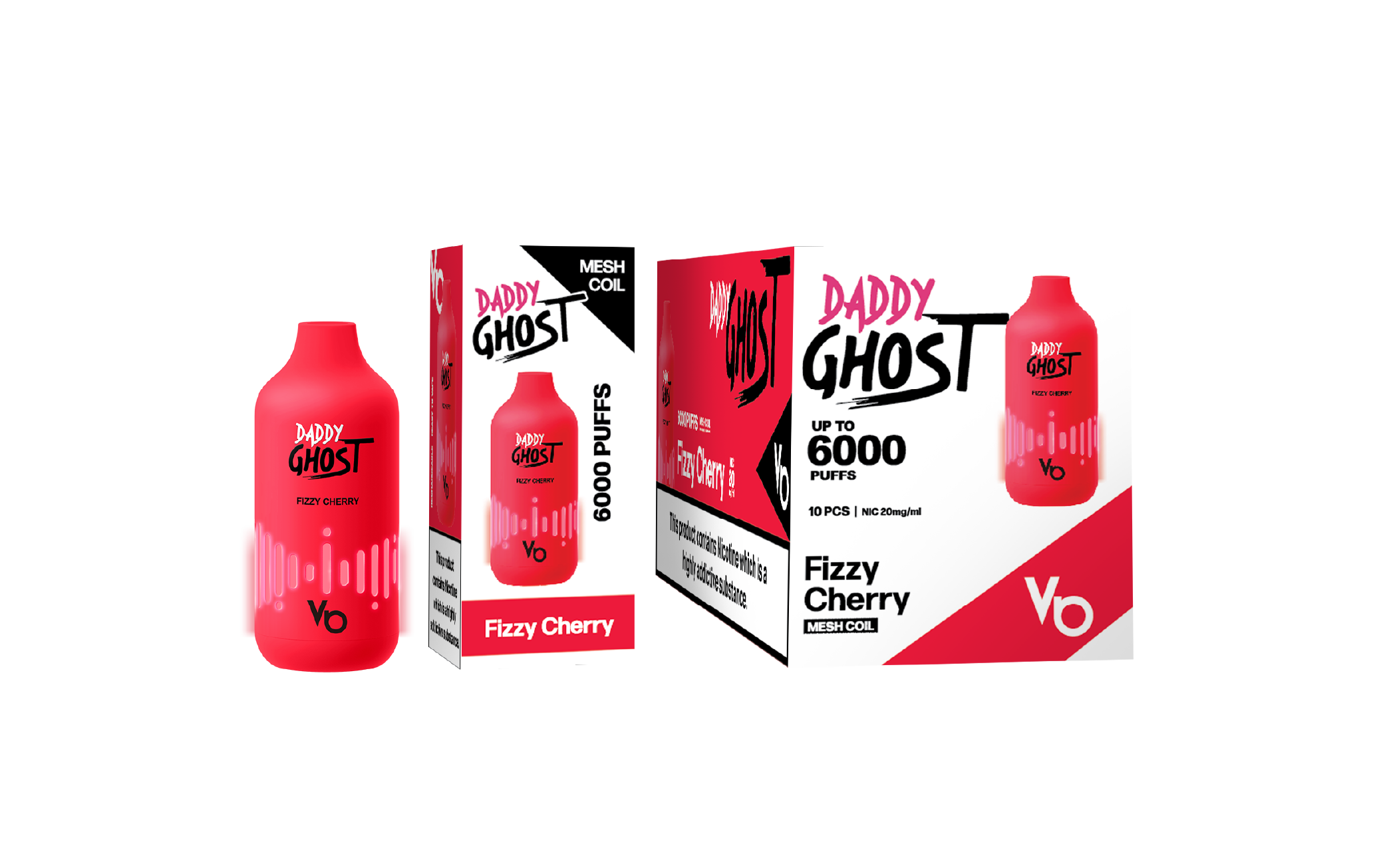 Daddy Ghost Fizzy Cherry Vape Device with a Box