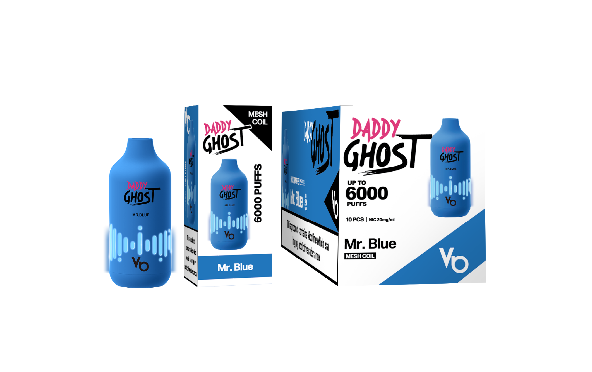 Daddy Ghost Mr.Blue Vape Device with a Box