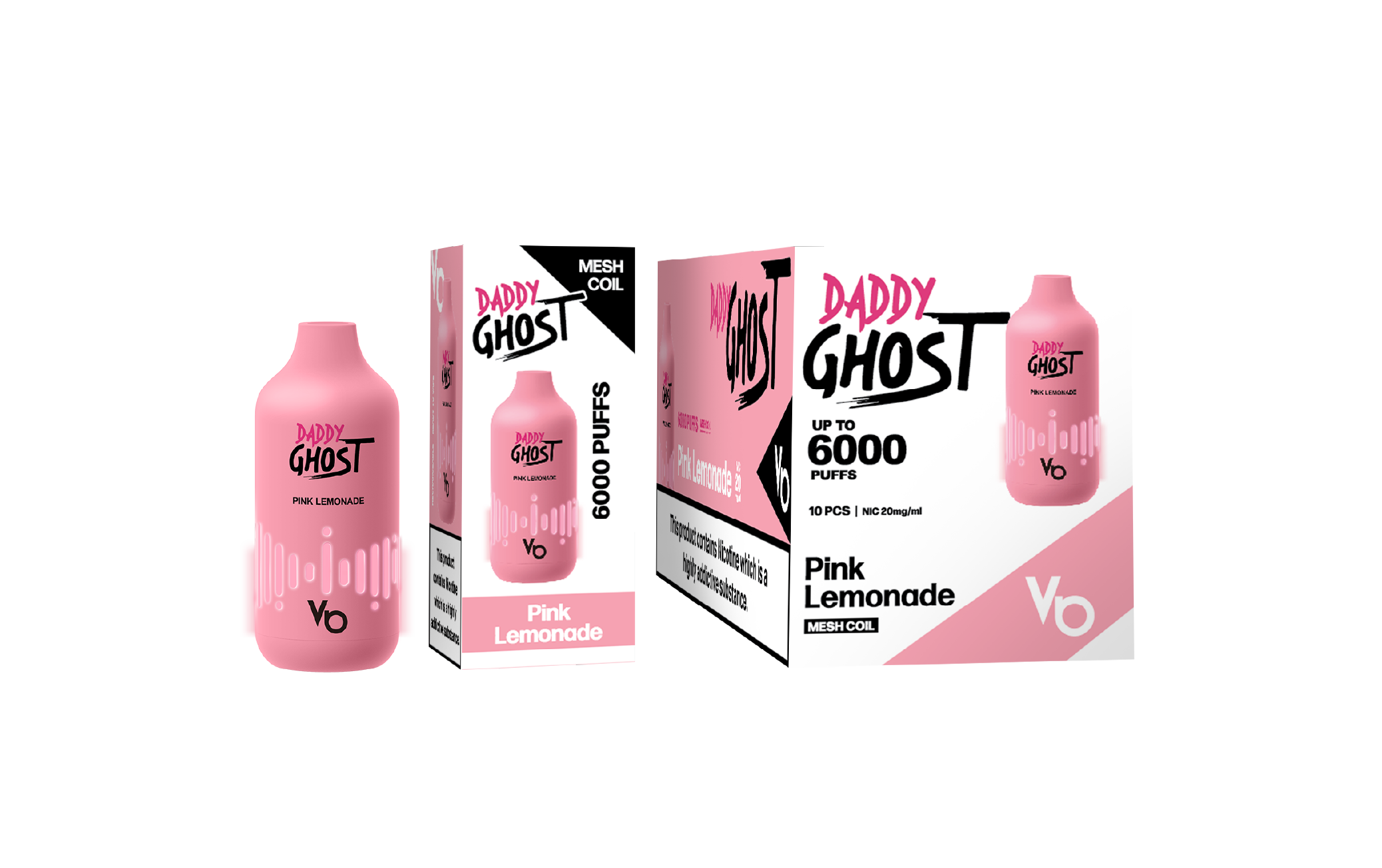 Daddy Ghost Pink Lemonade Vape Device with a Box