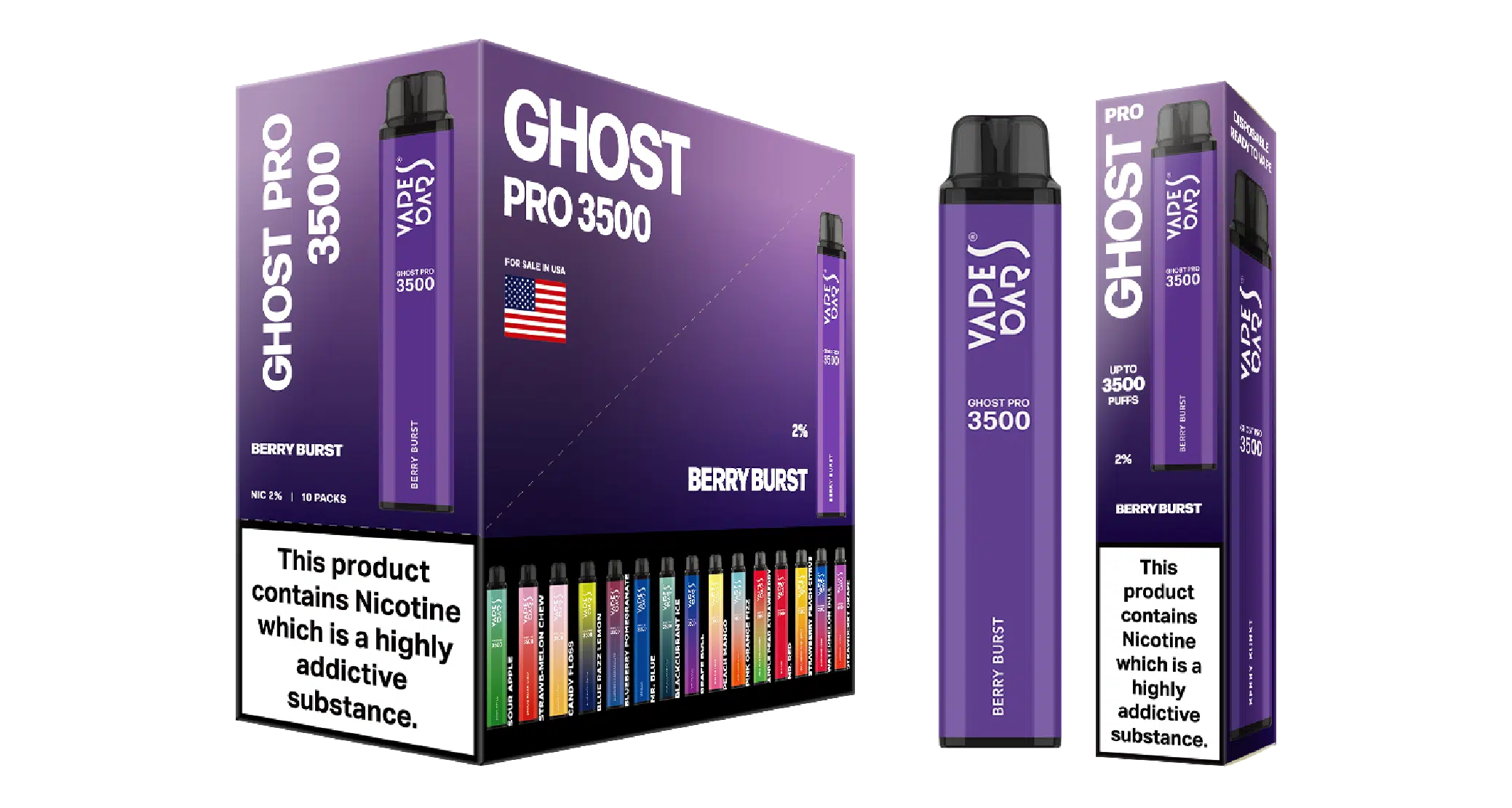 Ghost Pro 3500 Berry Burst Devices with Carton