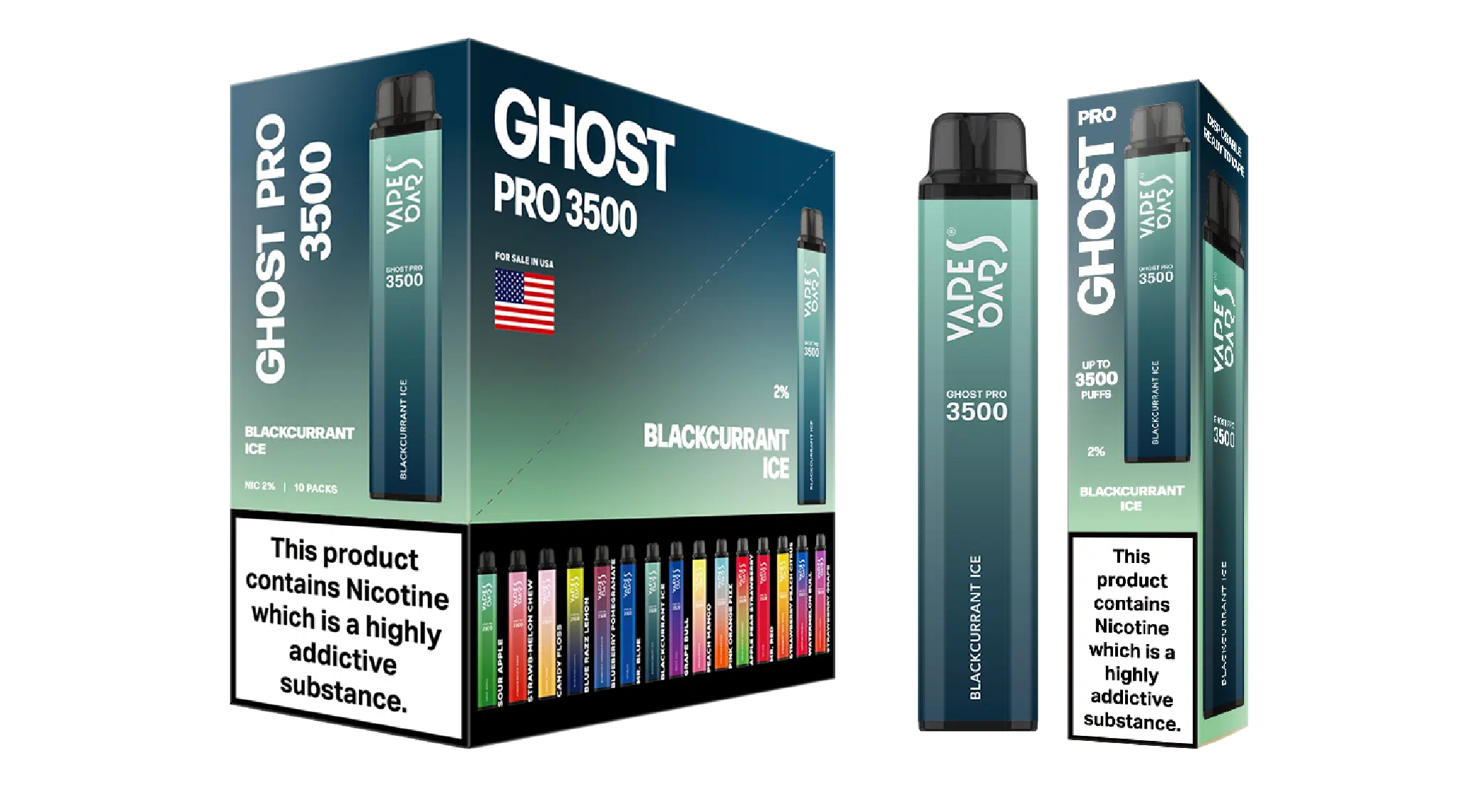 Ghost Pro 3500 Blackcurrant Ice Devices With Carton