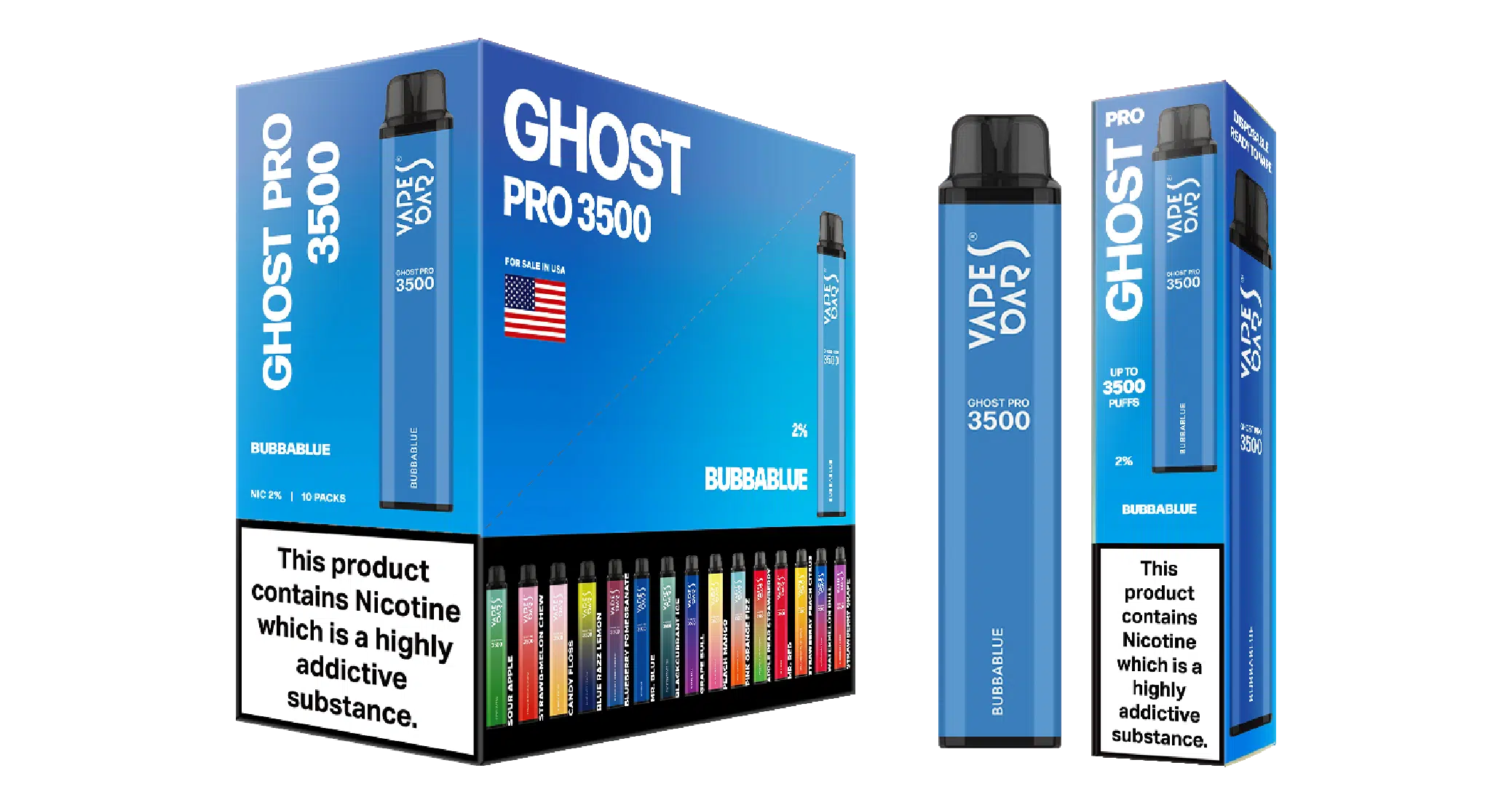 Ghost Pro 3500 Bubba Blue Vape Devices With Cartons