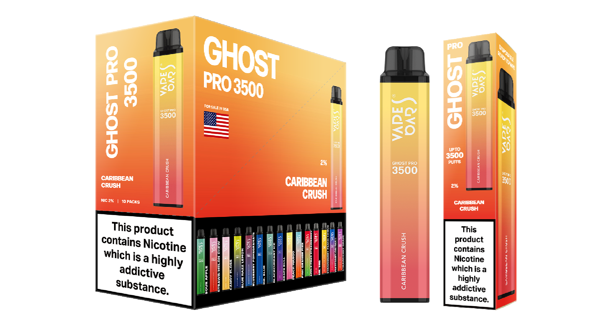 Ghost Pro 3500 Caribbean Crush Vapes Device With Cartons