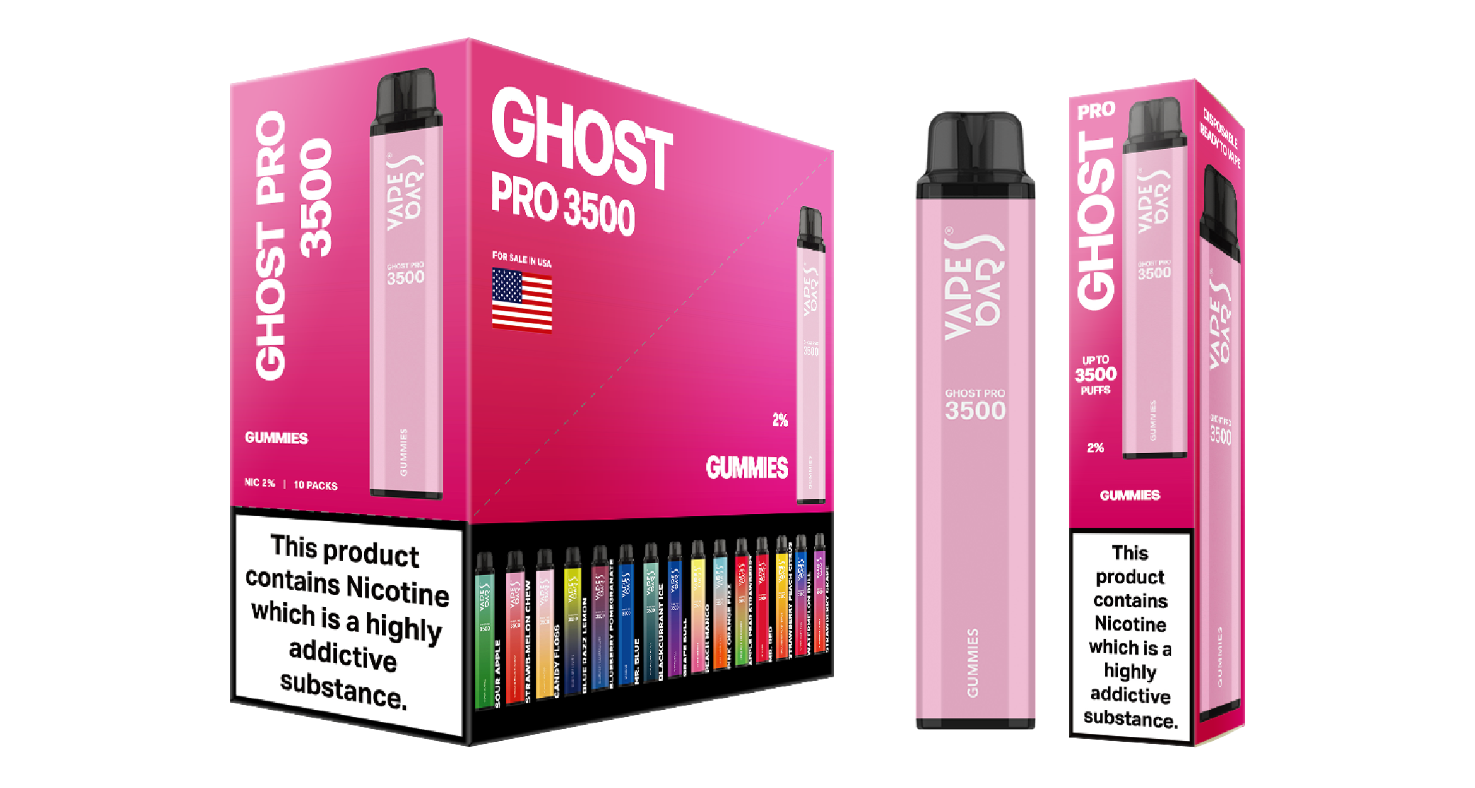 Ghost Pro 3500 Gummies Vape Devices With Cartons