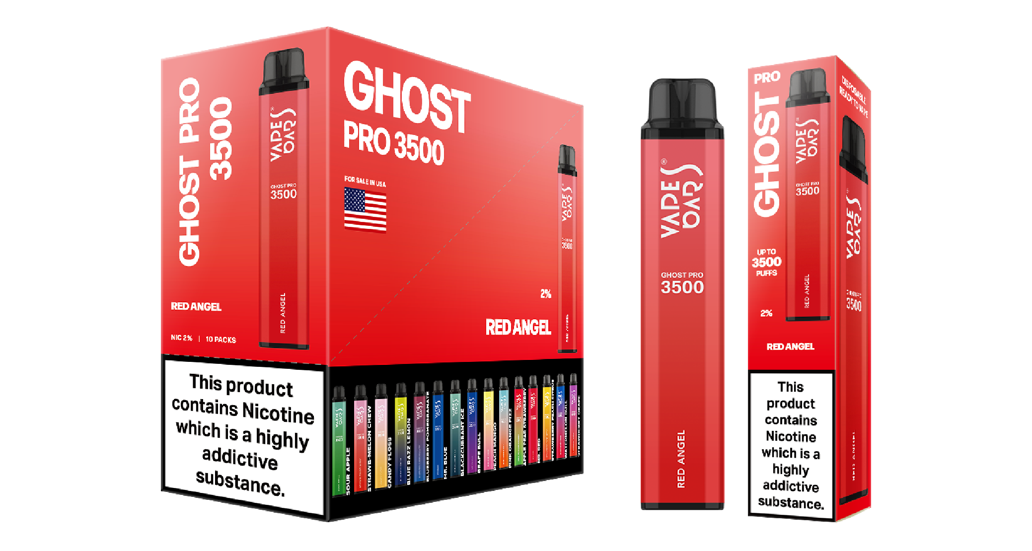 Ghost Pro 3500 Red Angel Vape Devices With Cartons