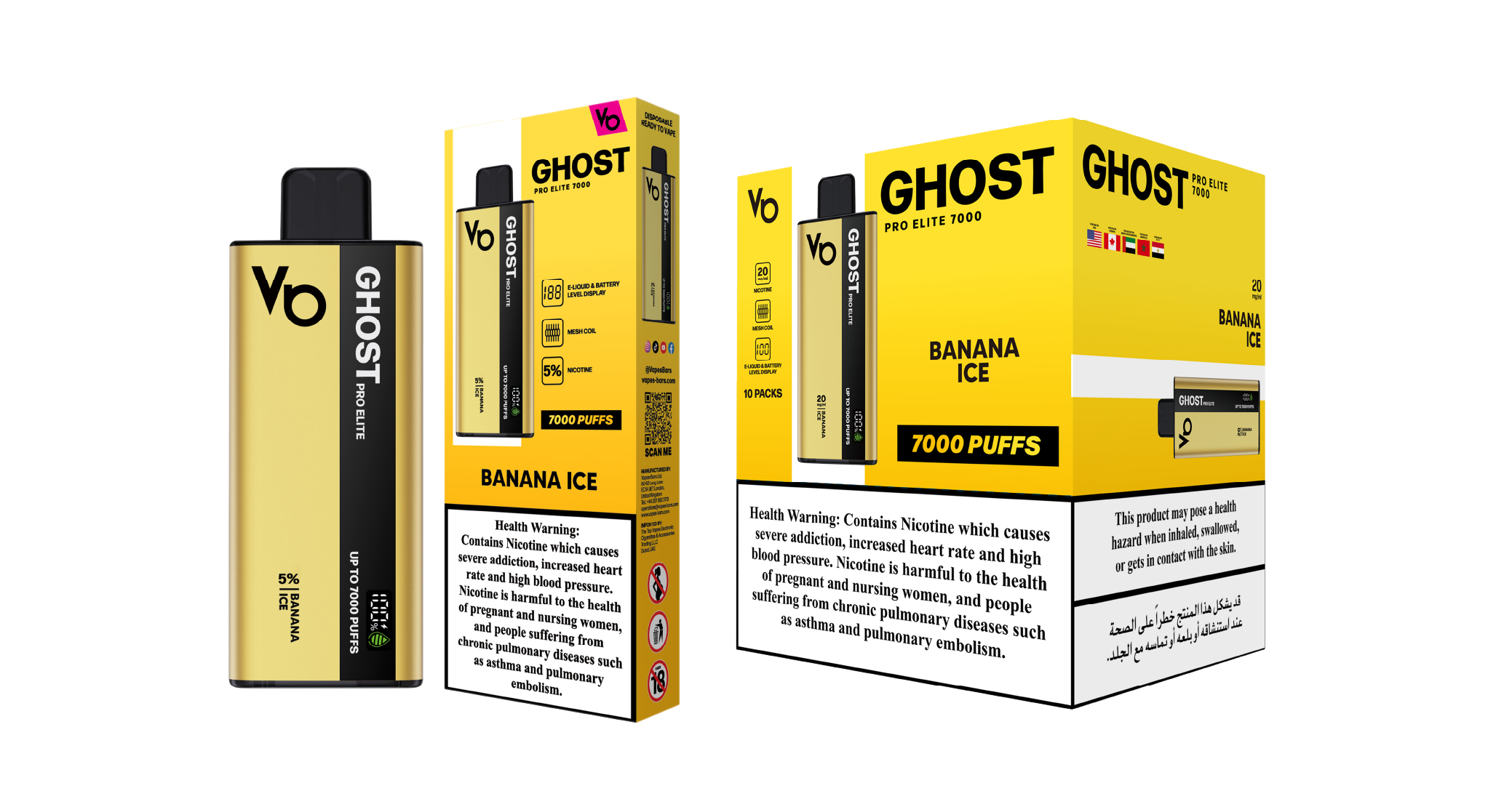 Ghost Pro Elite 7000 Banana Ice With Cartons