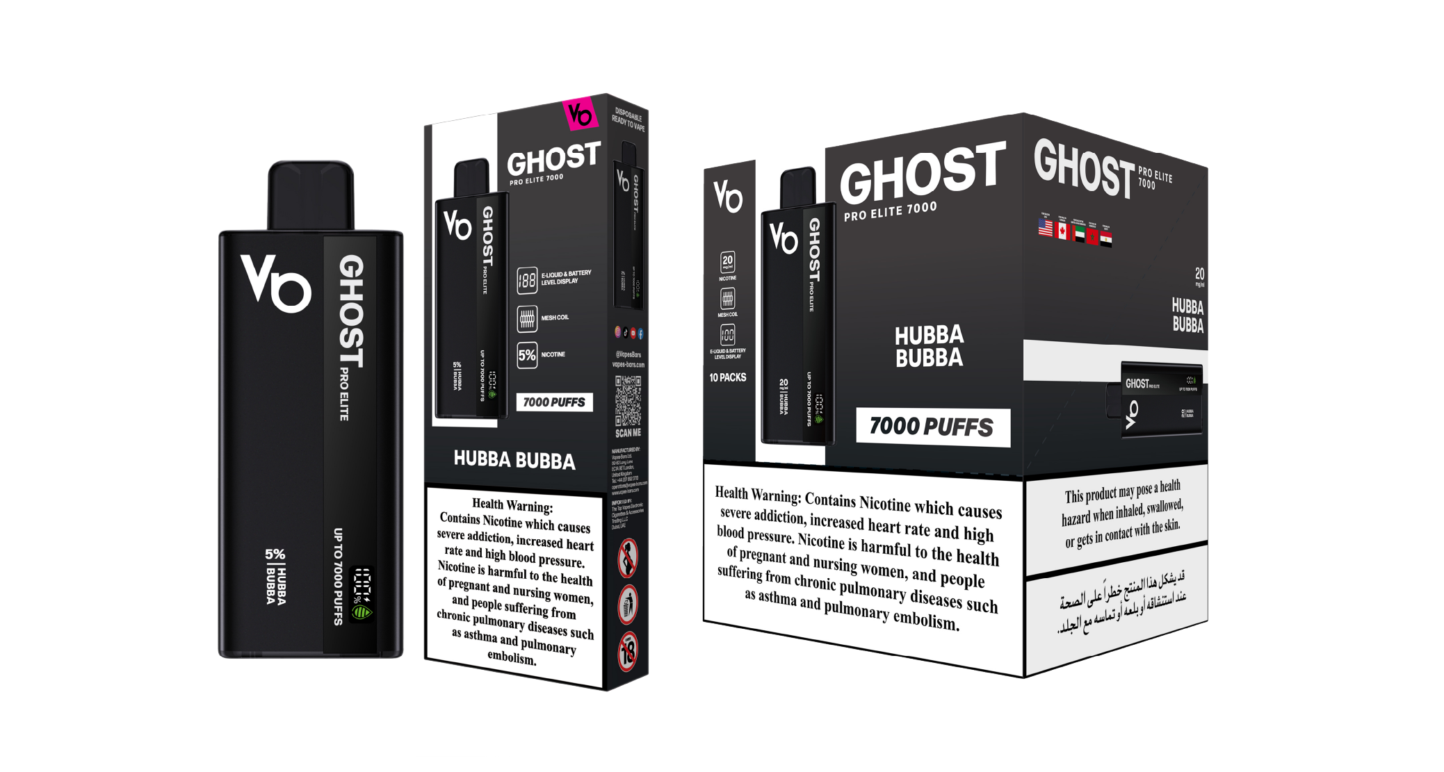 Ghost Pro Elite 7000 Hubba Bubba Vape Devices With Cartons