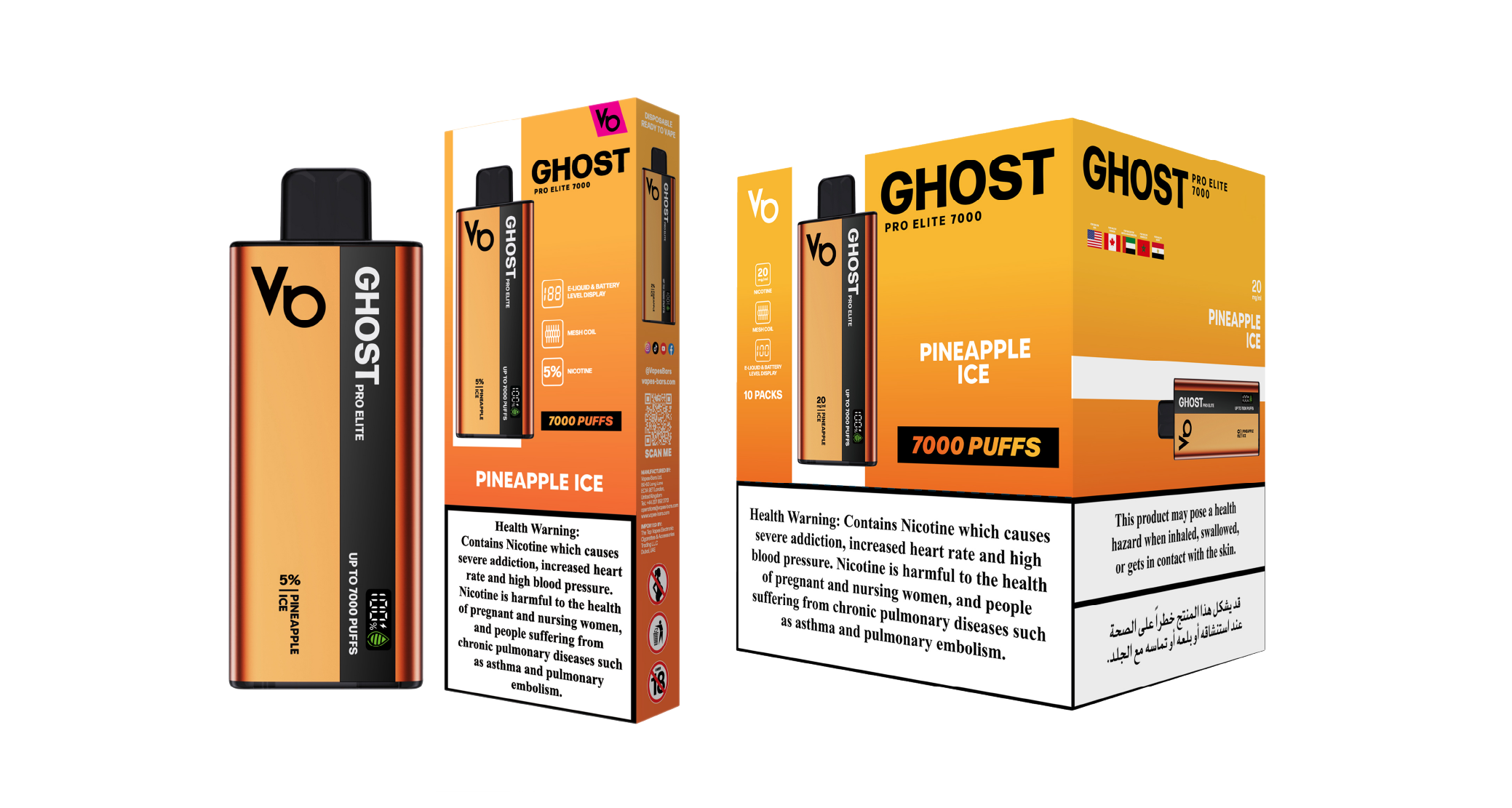 Ghost Pro Elite 7000 Pineapple Vape Devices With Cartons