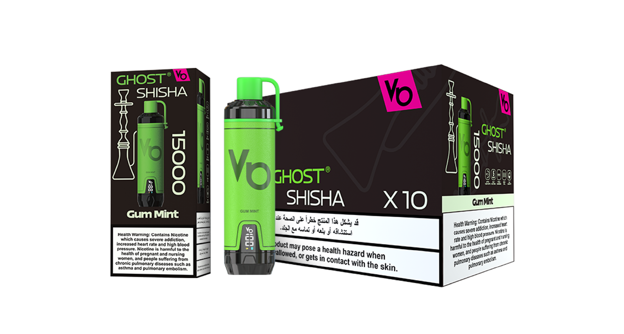 Ghost Shisha Gum Mint Vape Devices With Cartons