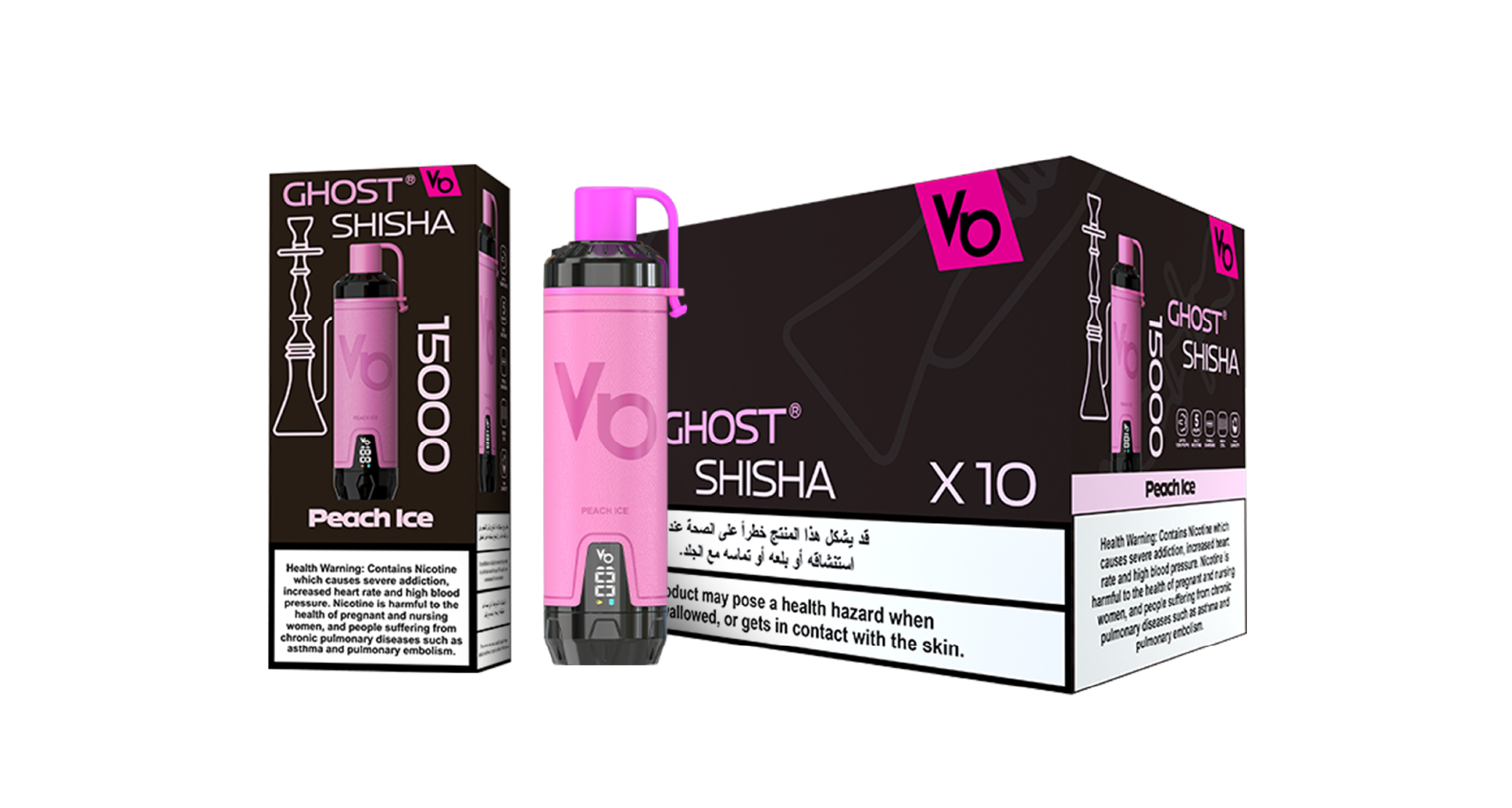 Ghost Shisha Peach Ice Vape Devices With Cartons