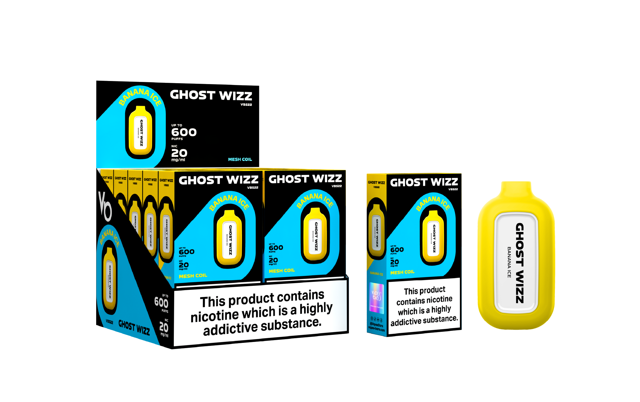 Ghost Wizz Banana Ice Vape Devices With Cartons