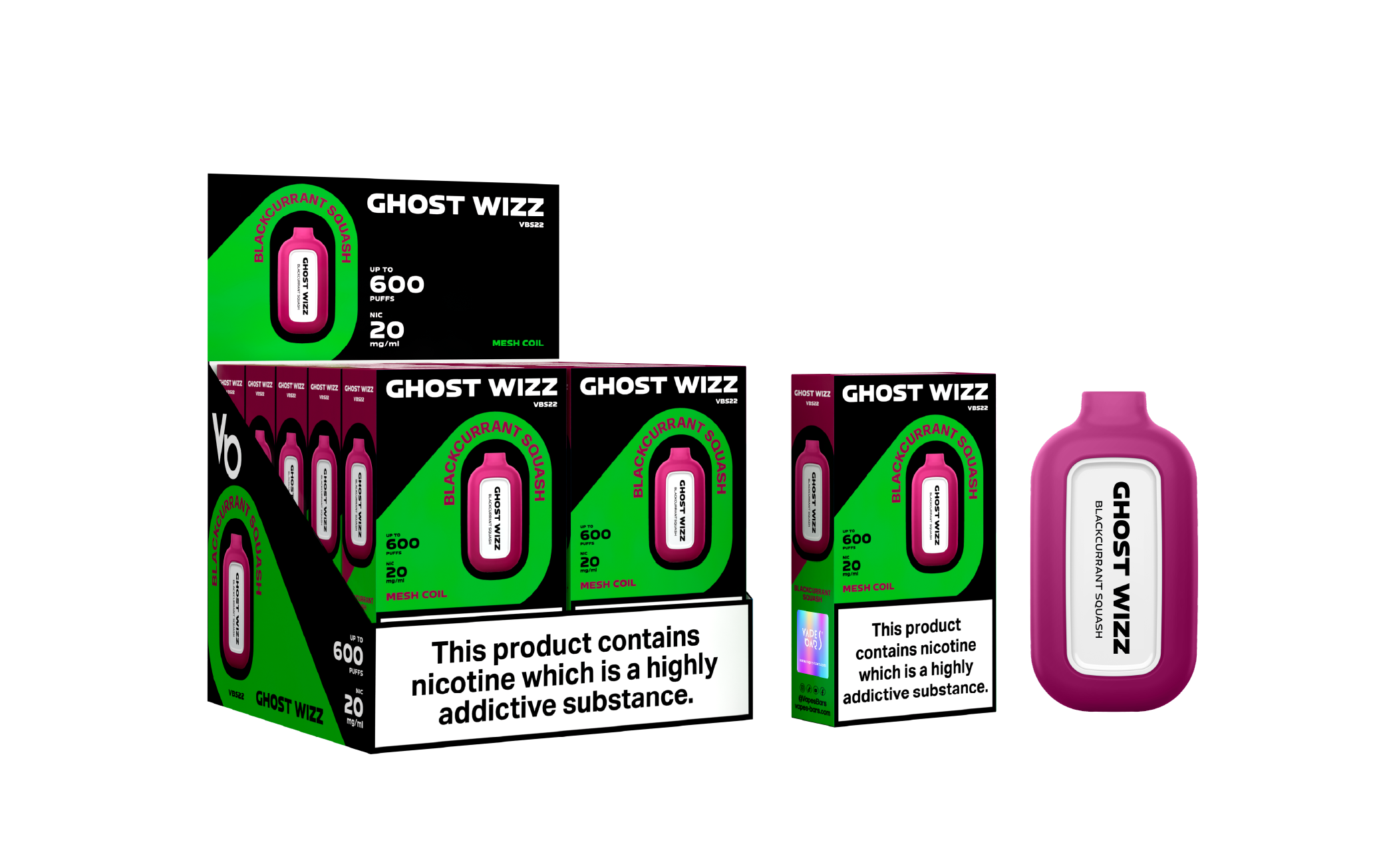 Ghost Wizz Blackcurrant Squash Vapes Devices With Cartons