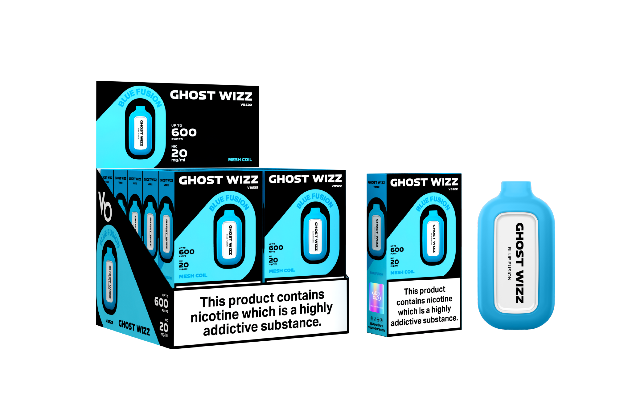 Ghost Wizz Blue Fusion Vape Devices With Cartons