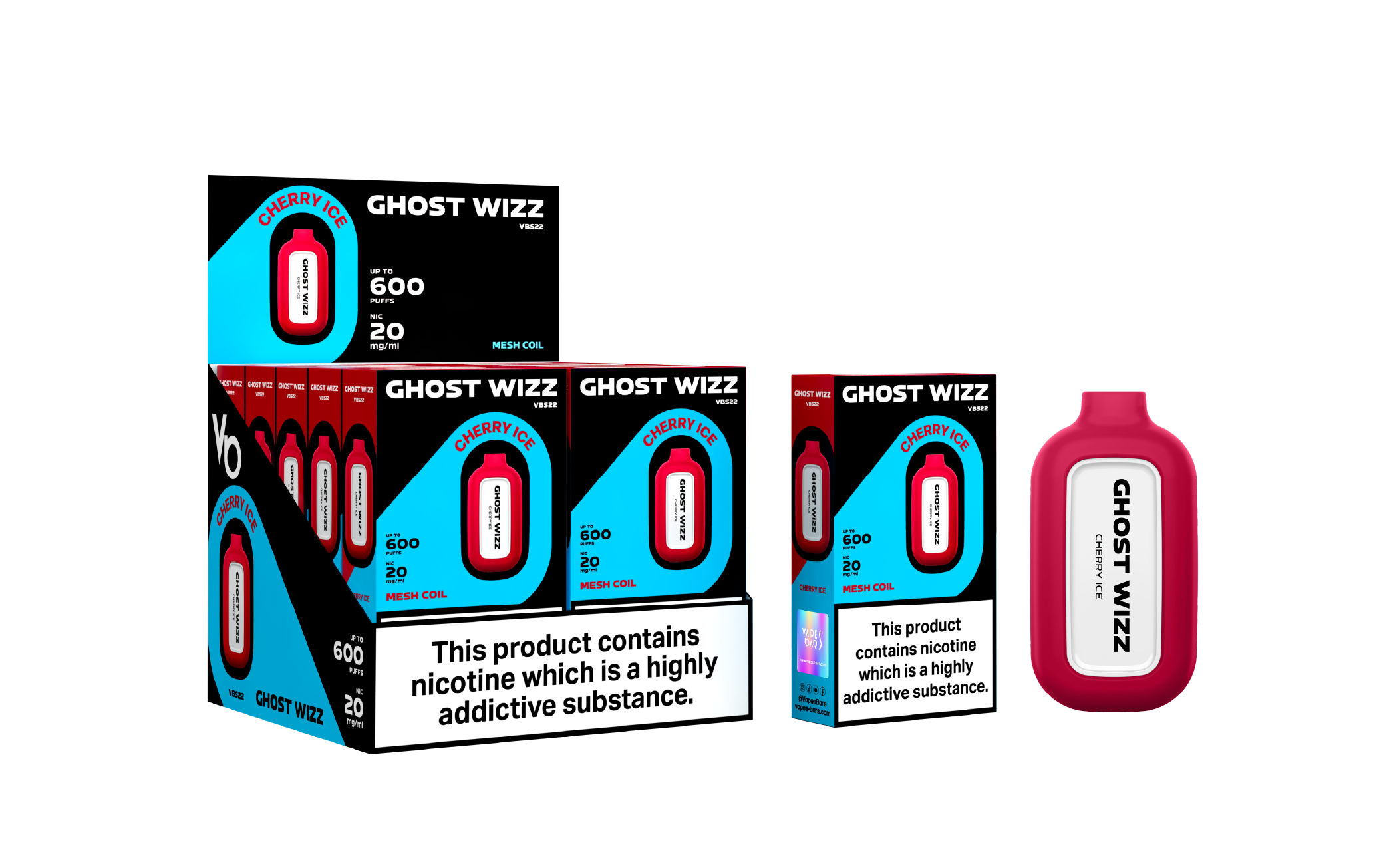 Ghost Wizz Cherry Ice Vape Devices With Cartons