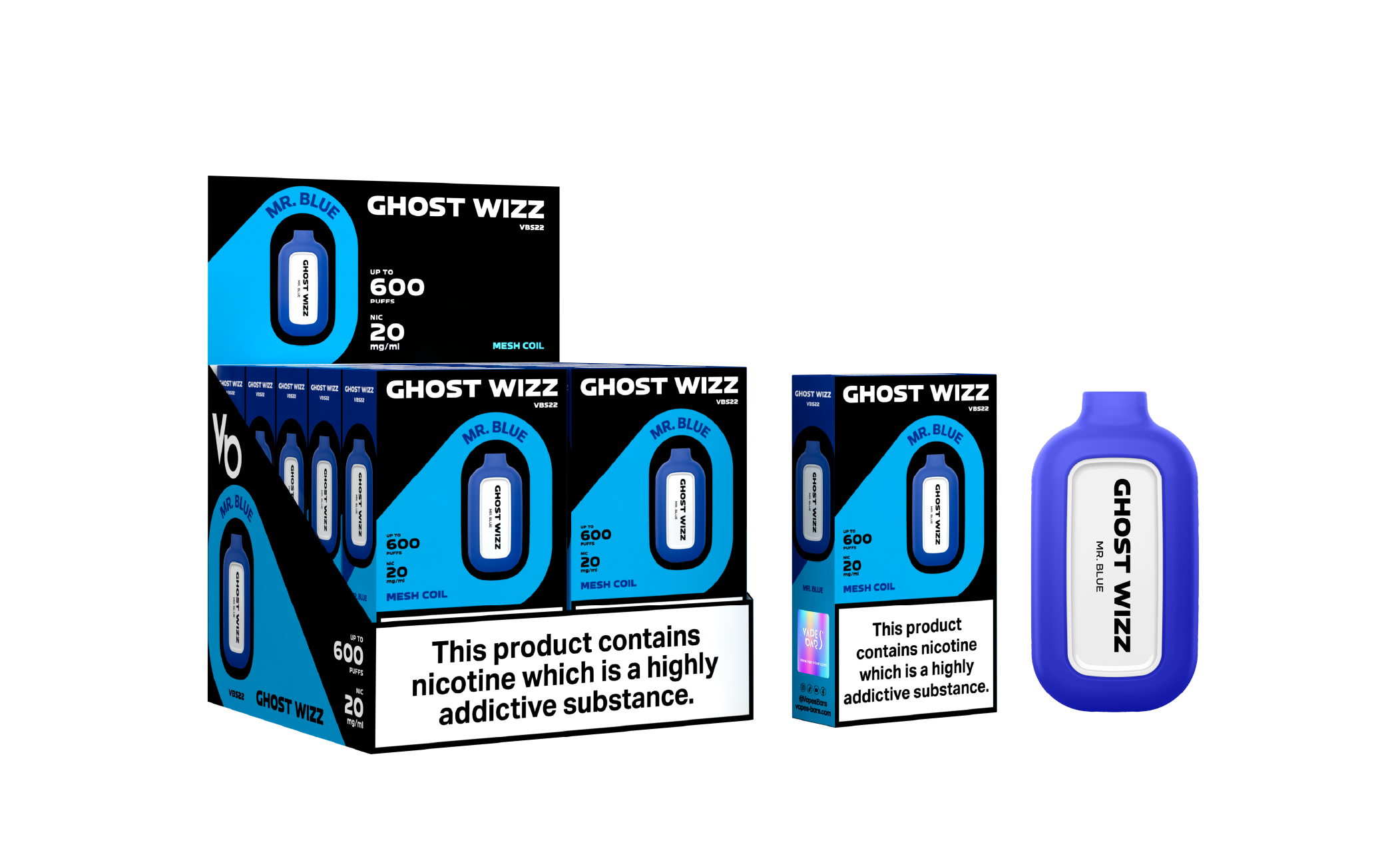 Ghost Wizz Mr. Blue Vape Devices With Cartons