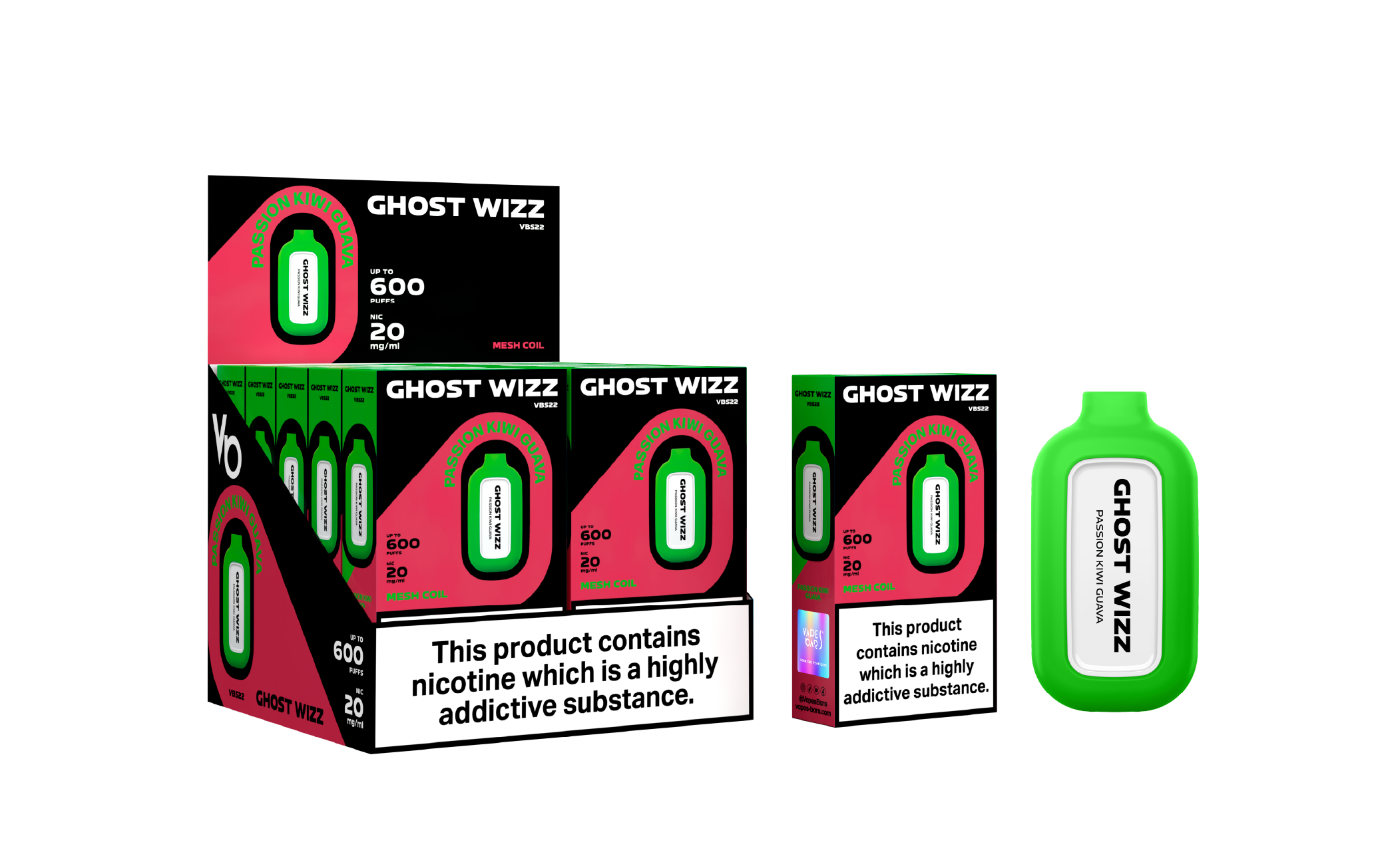 Ghost Wizz Passion Kiwi Guava Vape Devices With Cartons