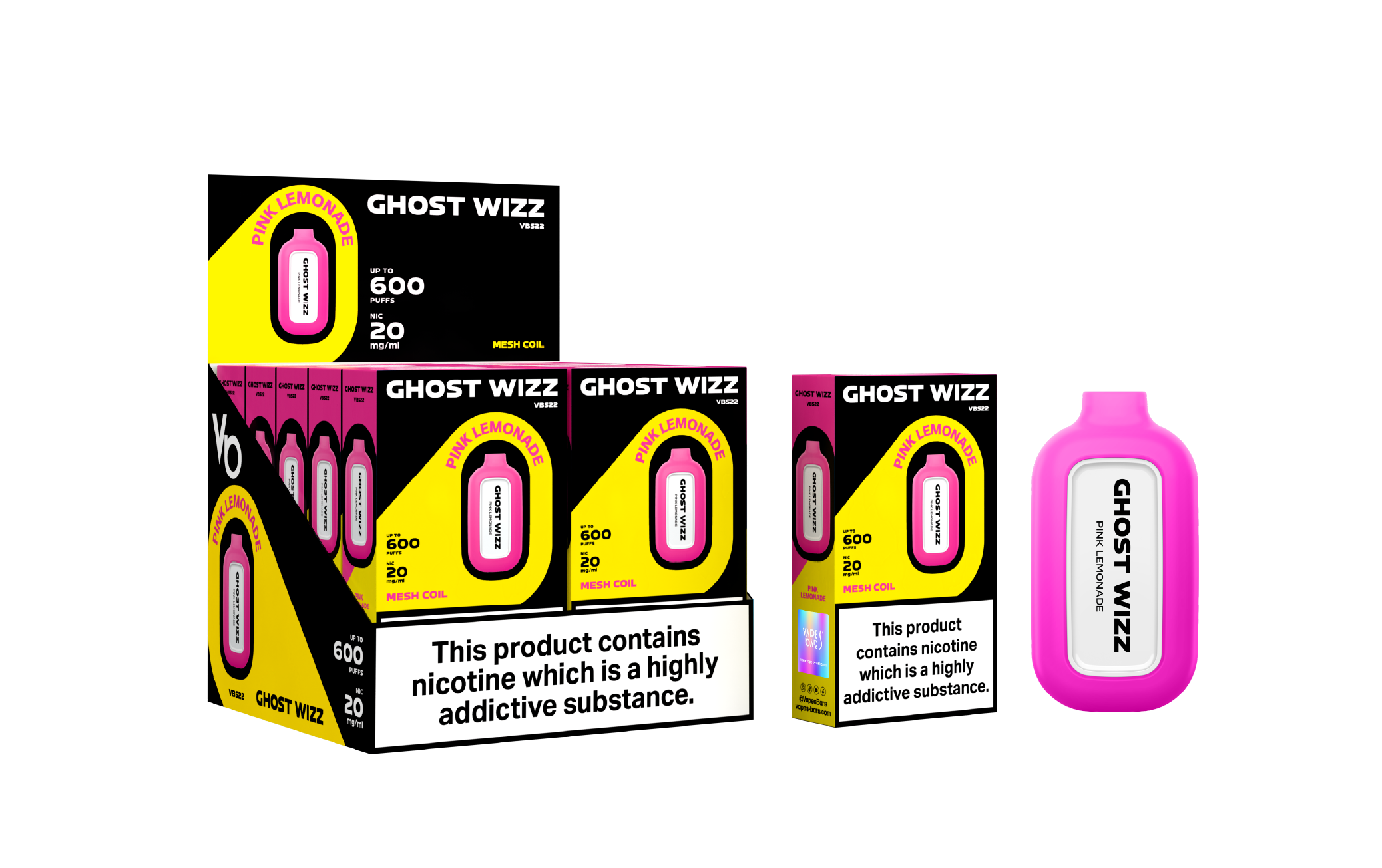 Ghost Wizz Pink Lemonade Vape Devices With Cartons