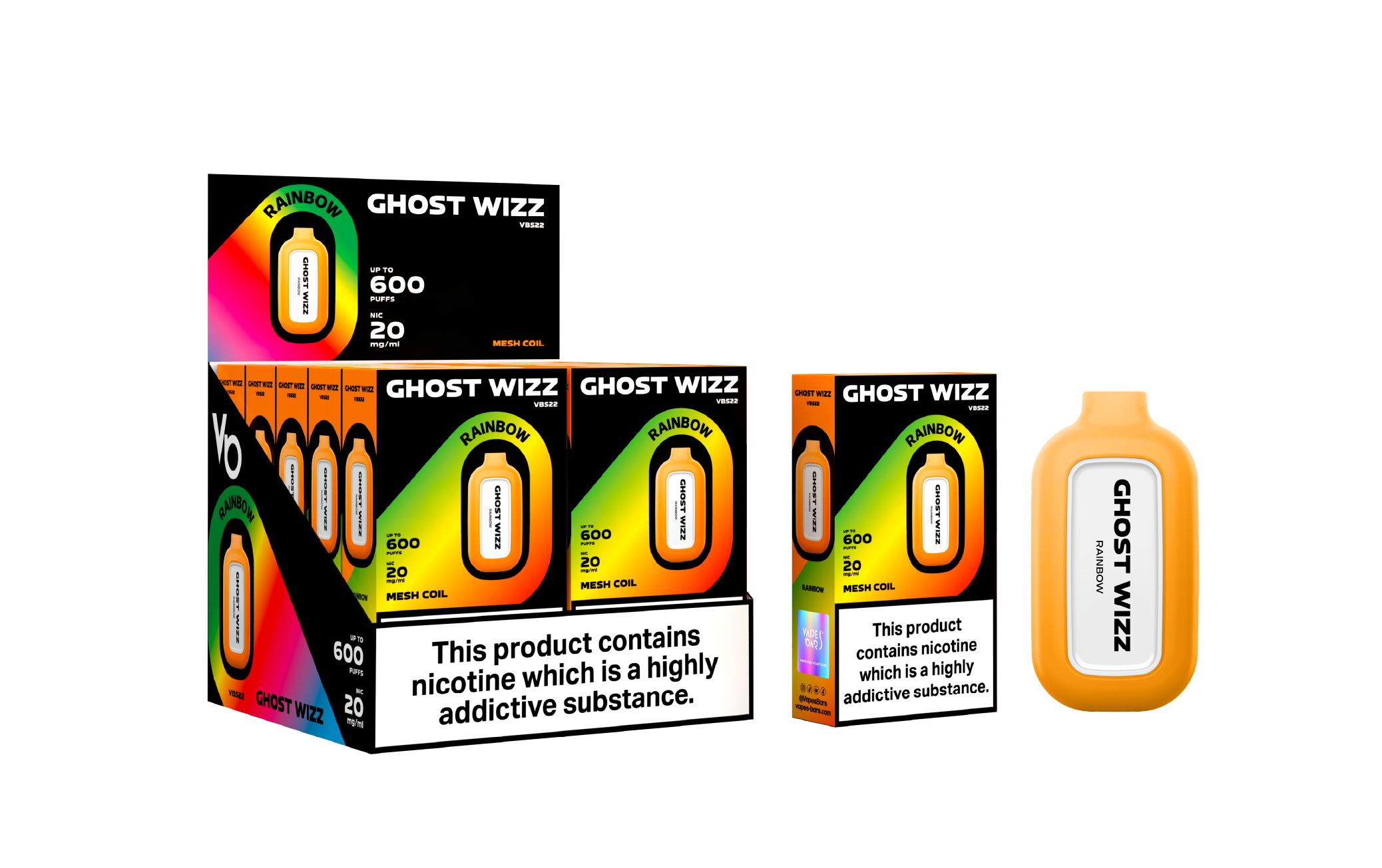 Ghost Wizz Rainbow Vape Devices With Cartons