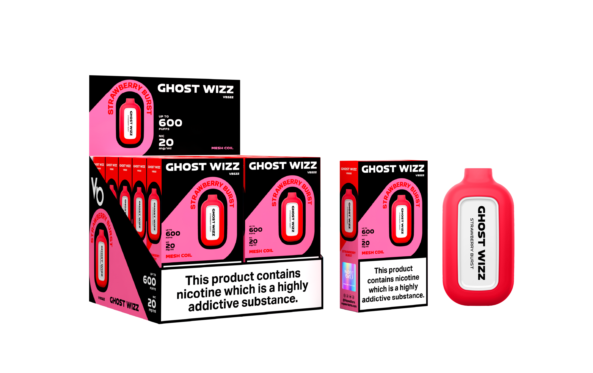 Ghost Wizz Strawberry Burst Vape Devices With Cartons