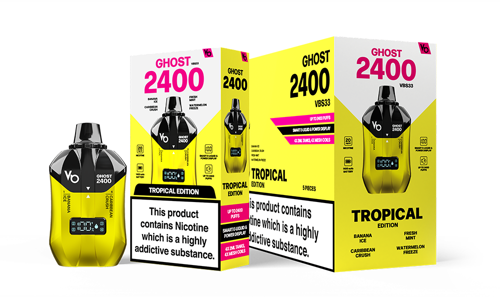 Tropical Edition Ghost 2400 Rechargeable Vape Devices pack of 5 boxes