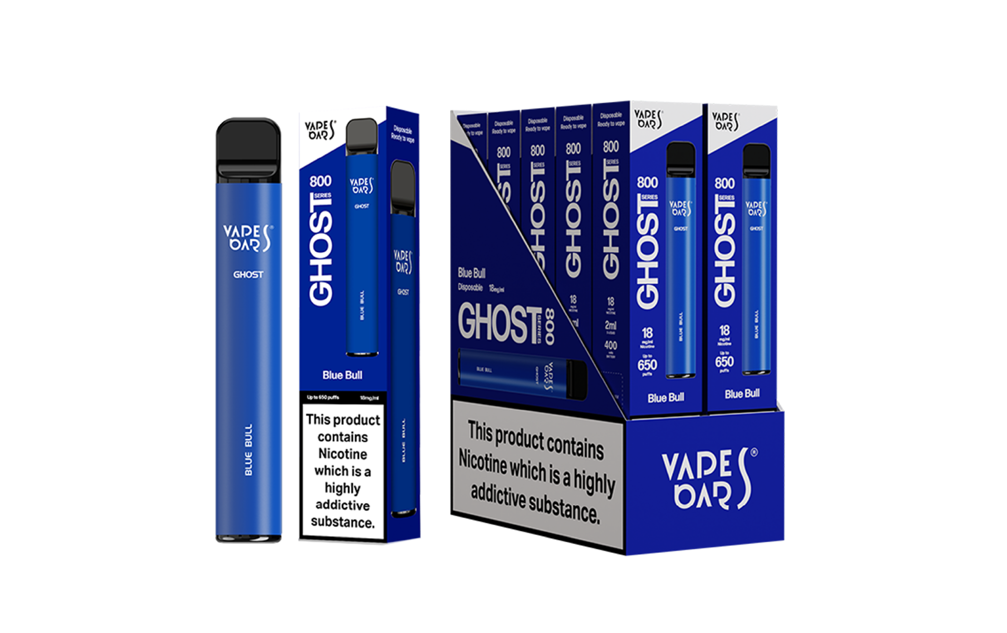 Ghost 800 Blue Bull Vape Device with box of 5