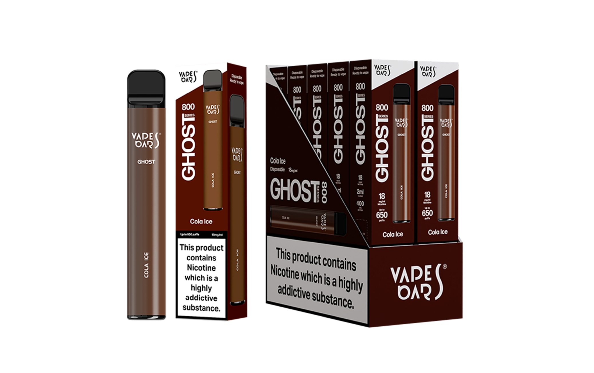 Ghost 800 Cola Ice Vape Device with box of 5