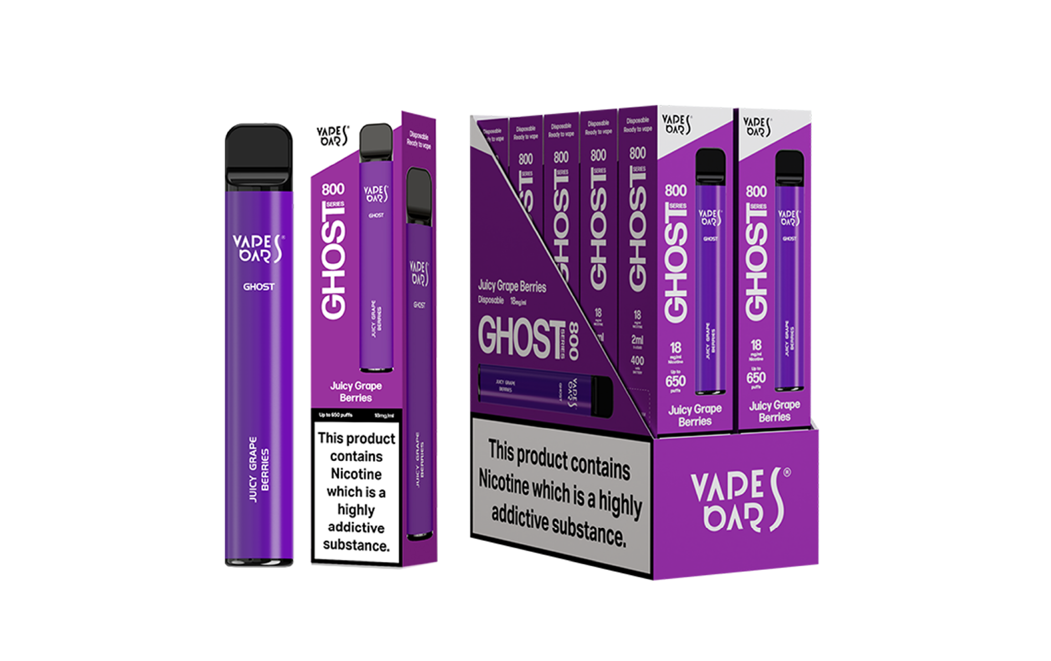 Ghost 800 Juicy Grape Berries with box of 5