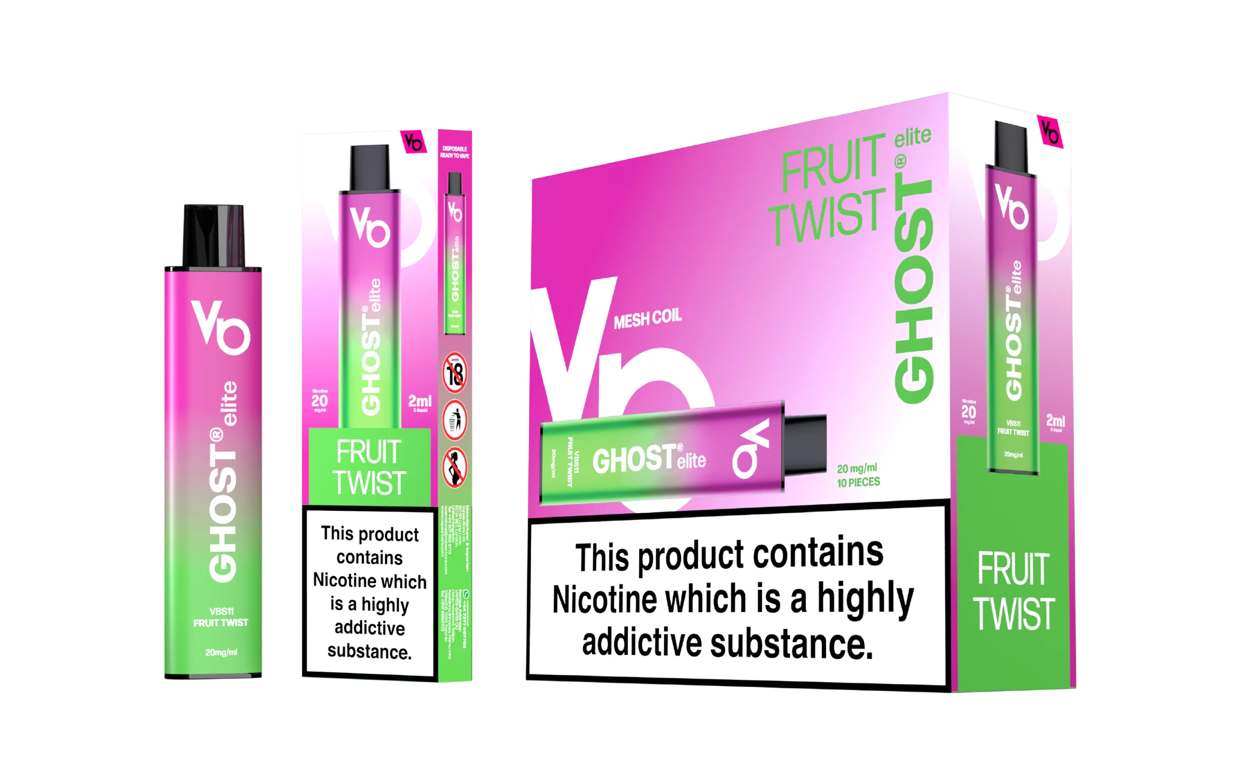 Ghost Elite Fruit Twist Vape Device with a pack of 5